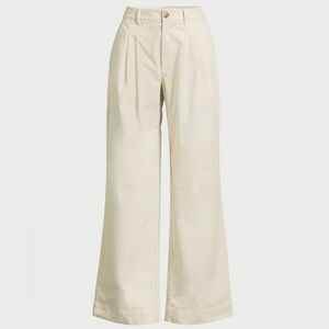Free Assembly Women’s Wide Leg Chino Pants in White Asparagus Size 4